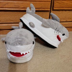 Generix Geek Chomping Shark Plush Slippers - One Size Fits Most Adults